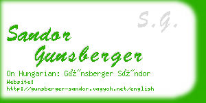 sandor gunsberger business card